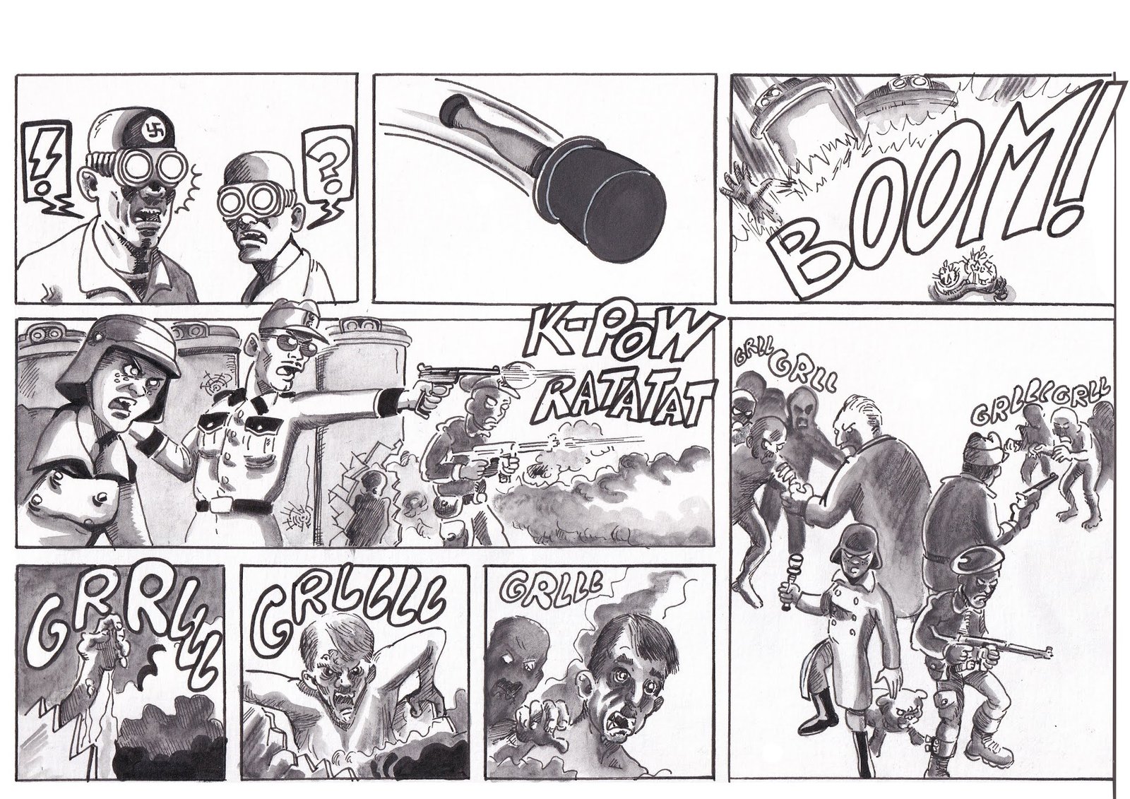 Commando Blitz, planche 22B noir &amp; blanc