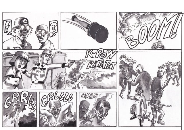 Commando Blitz, planche 22B noir &amp; blanc