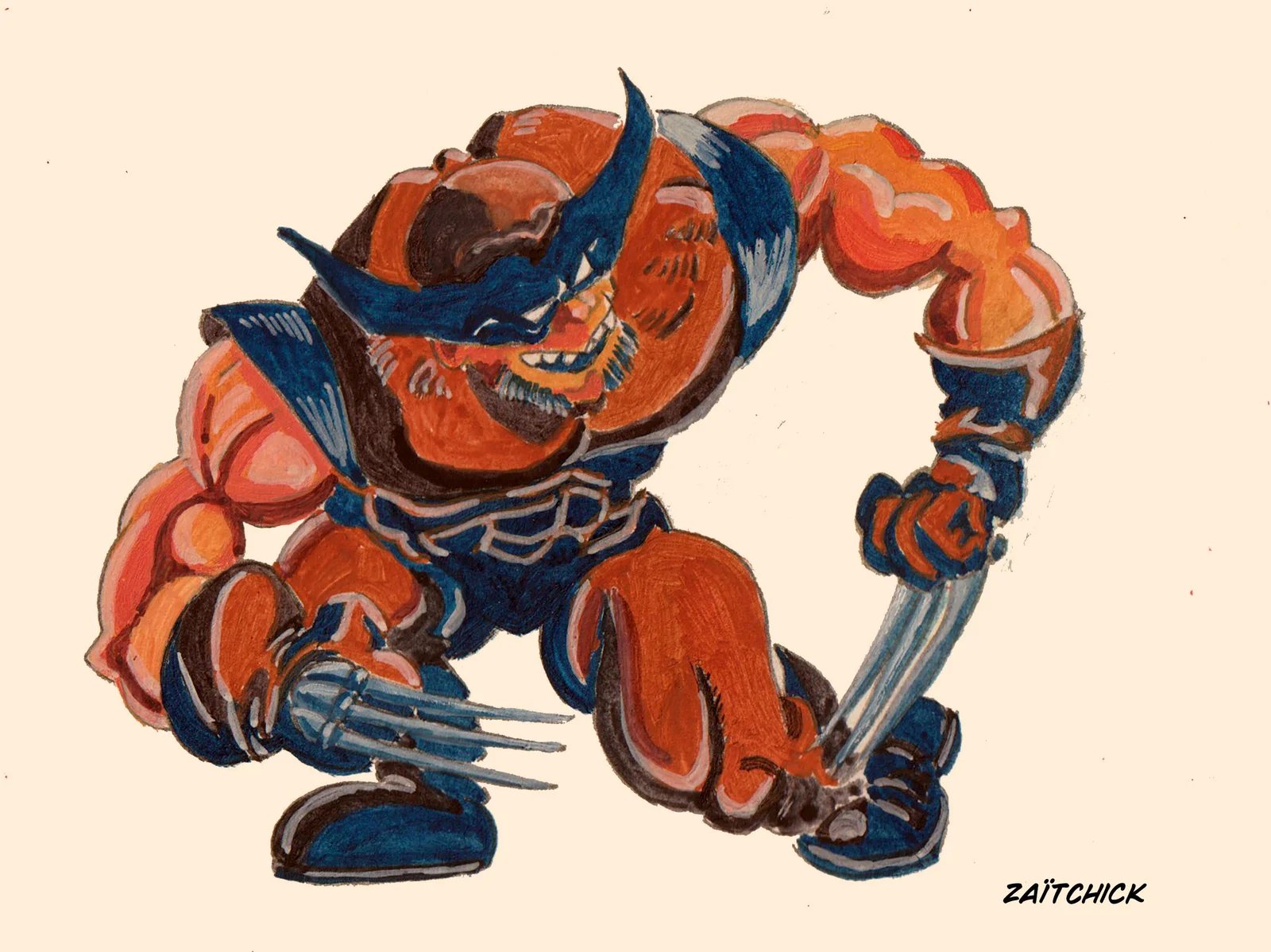 Wolverine gouache