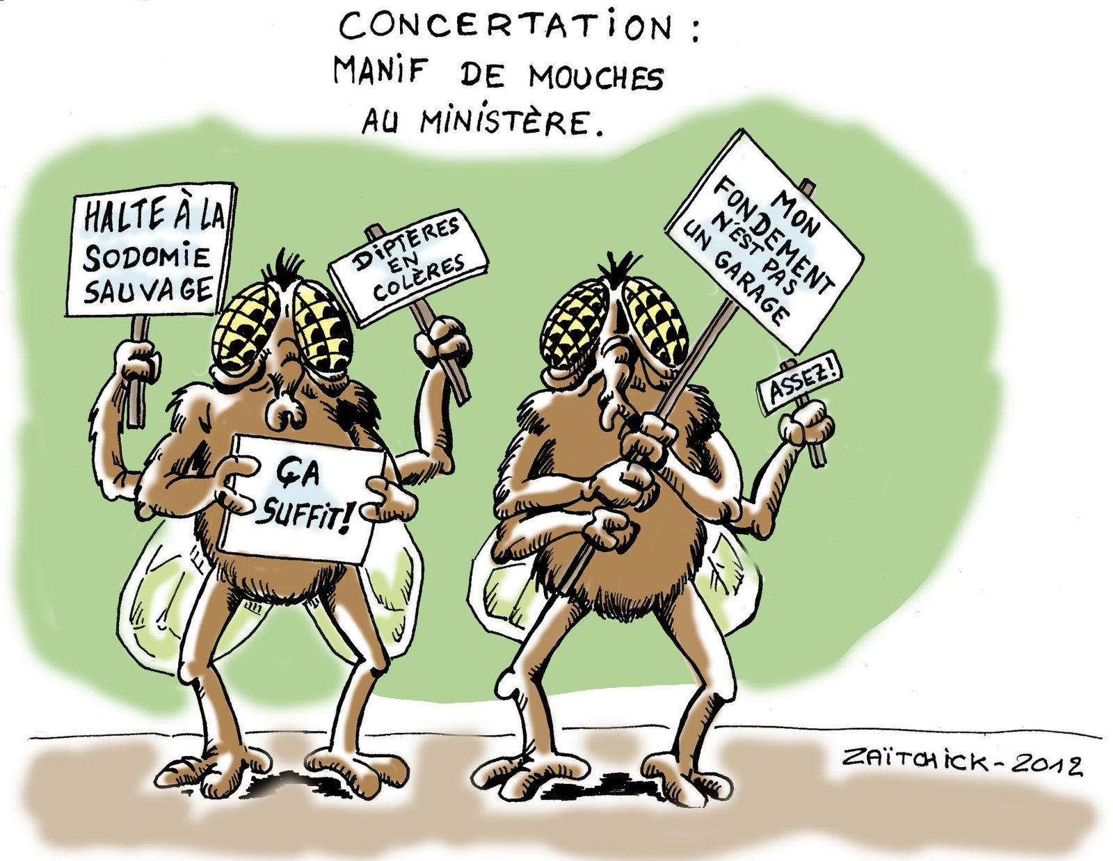 De l'enfilage des drosophiles