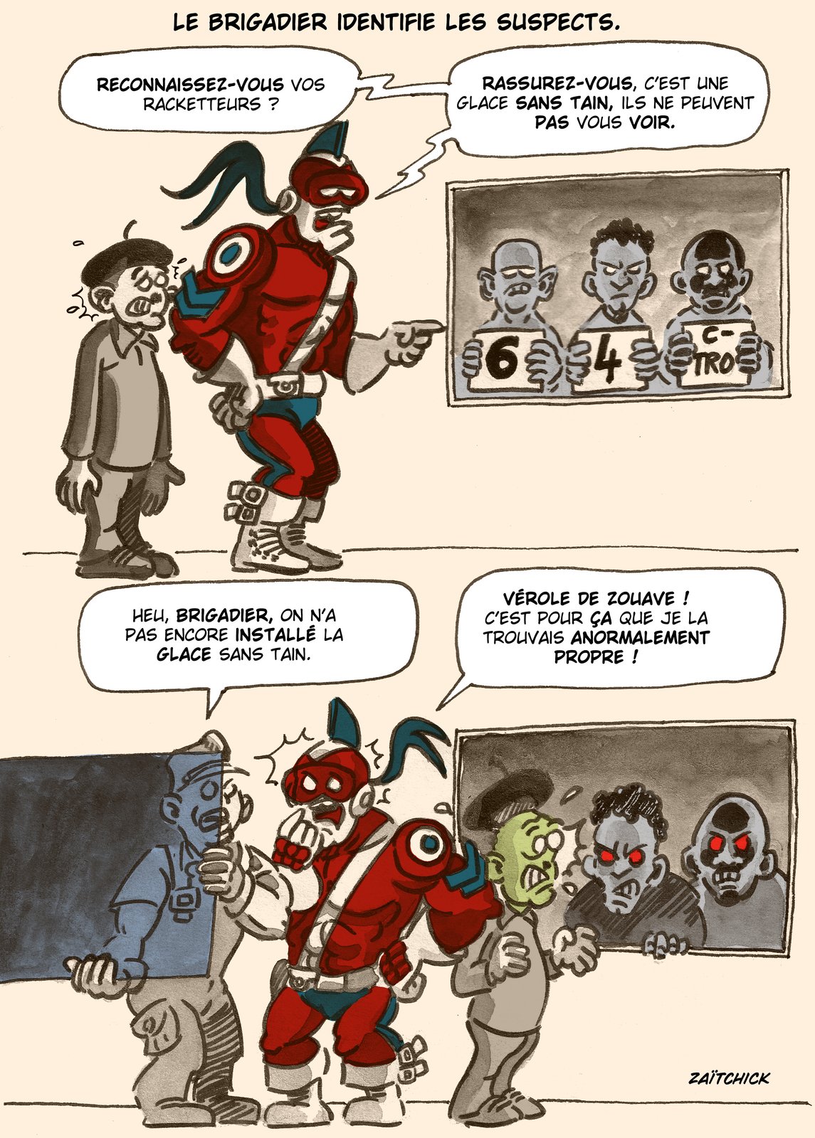 Le Brigadier identifie les suspects