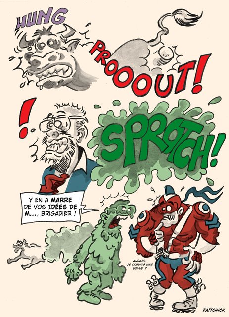 Le Brigadier fait de l'humour vache