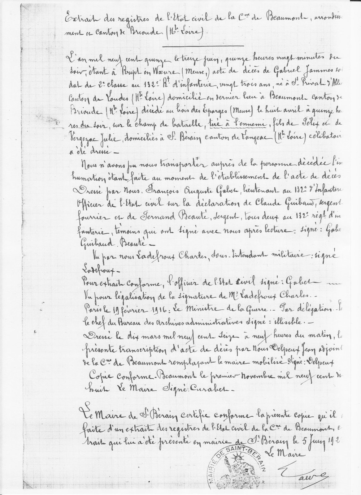 Tombés pour la France (suivant la formule consacrée.)