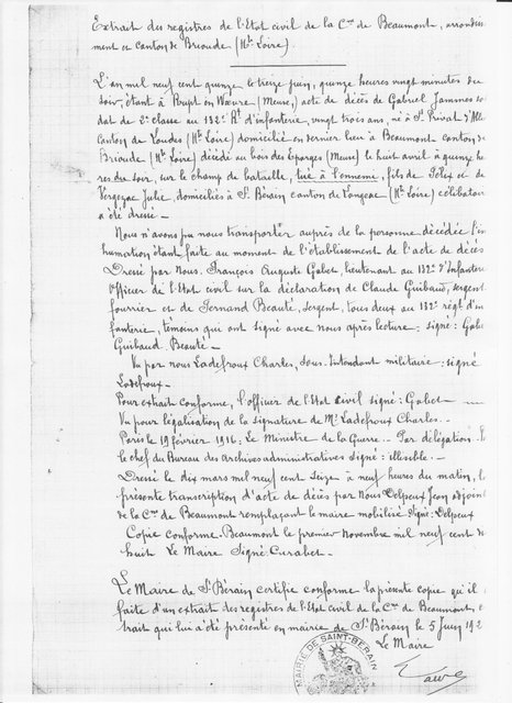 Tombés pour la France (suivant la formule consacrée.)