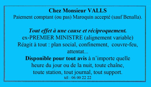 Carte de visiteur du soir