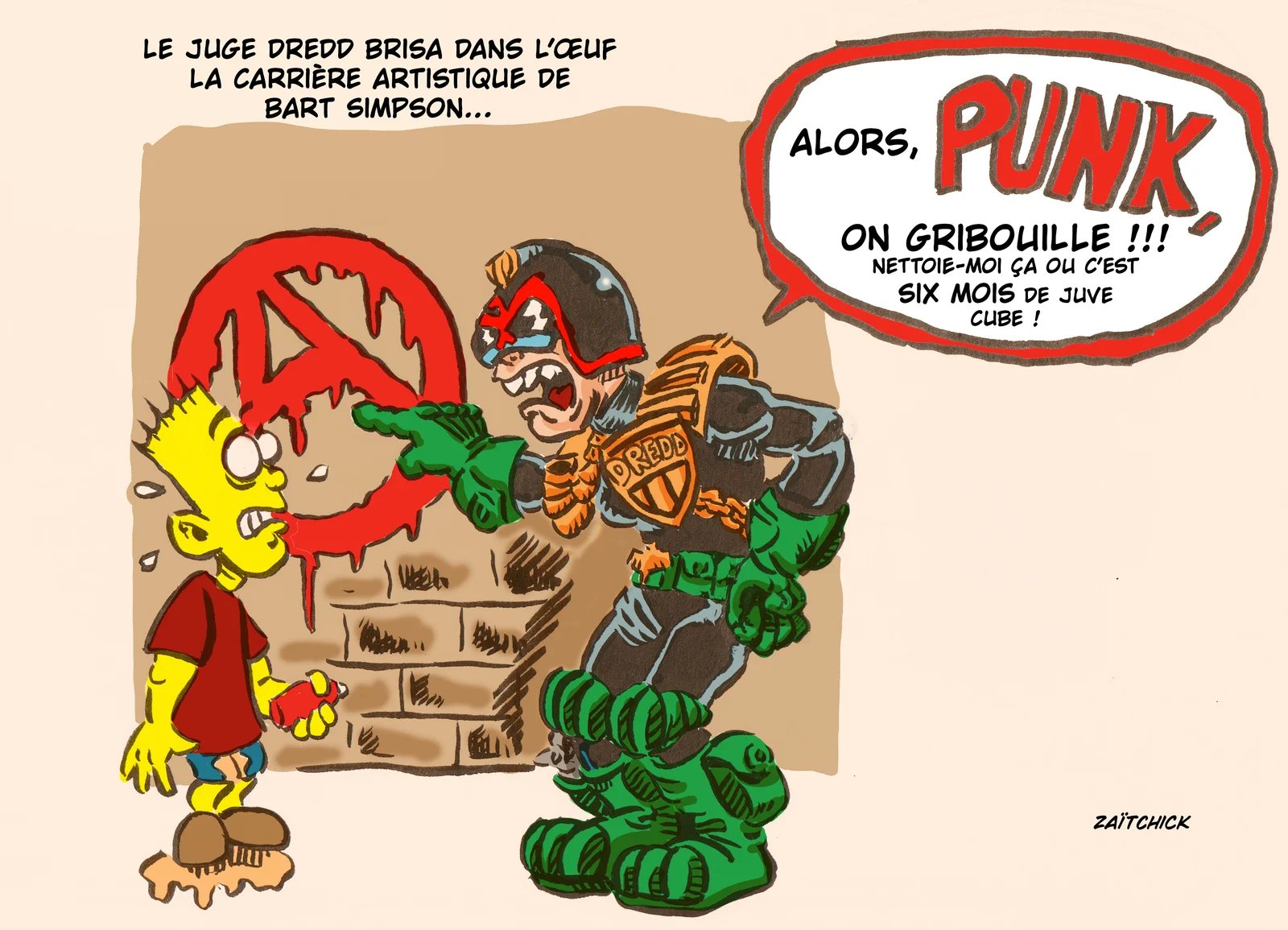 Bart Simpson meets Judge Dredd