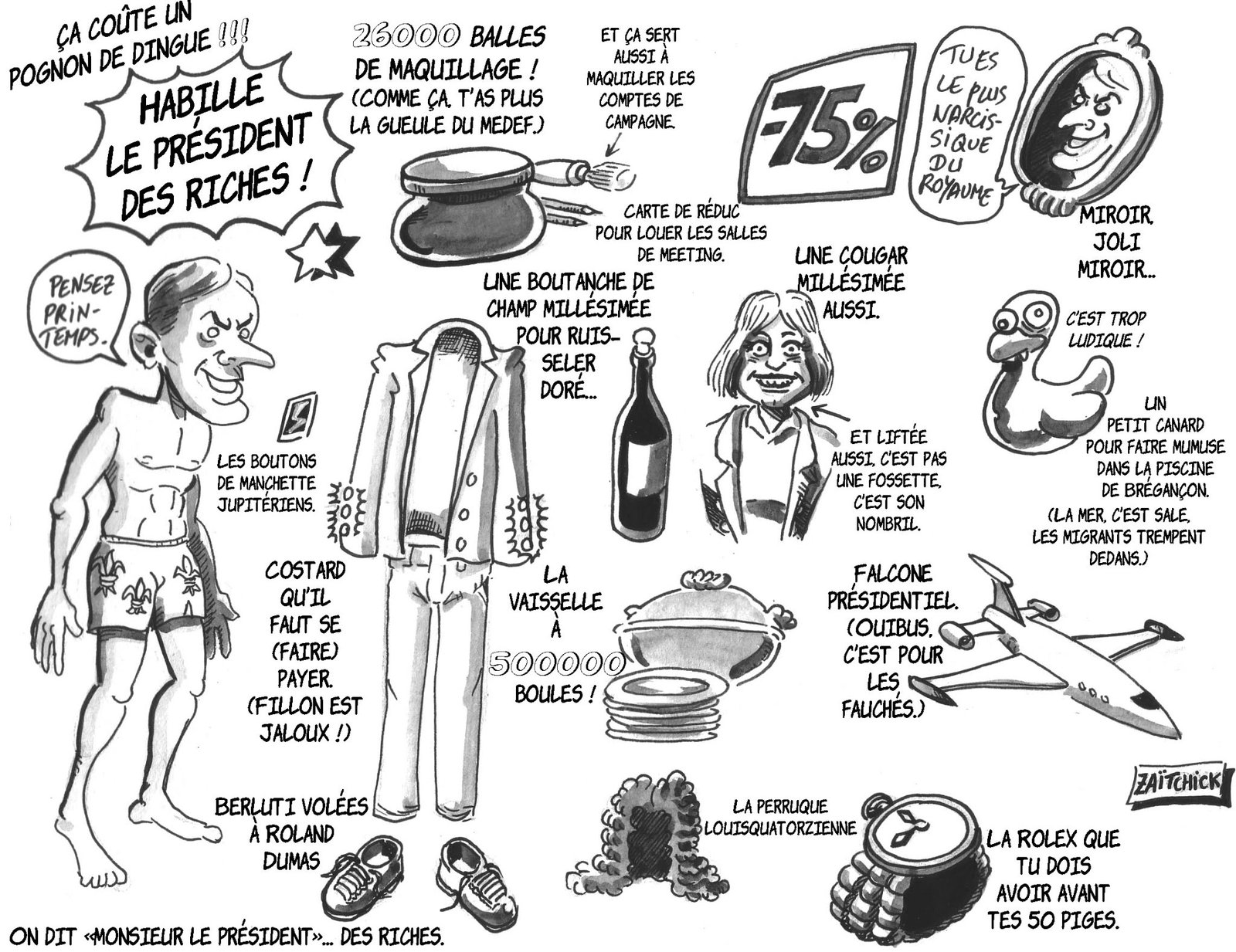 Zaïtchick taille un costard : habille ton préz.