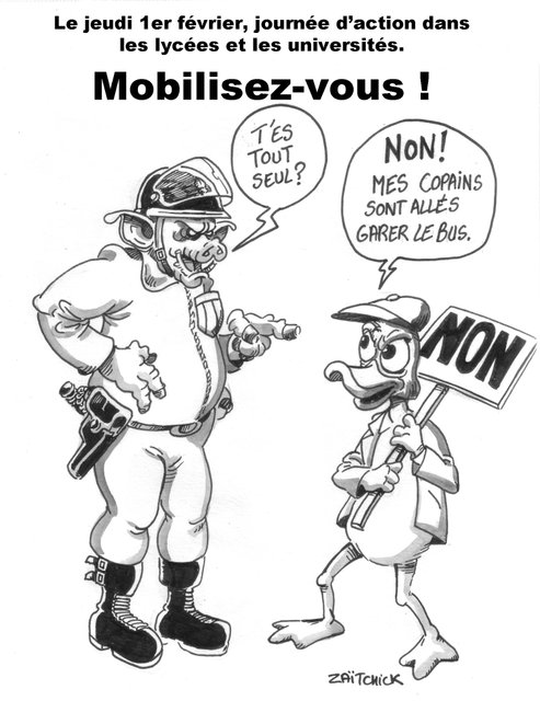 Jeudi 1er février, journée d'action dans les lycées et les universités.